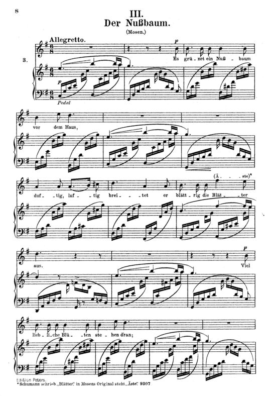 Der Nu szlig baum Op.25 No.3 (Gesang hoch + Klavier) (Klavier  Gesang hoch) von Robert Schumann
