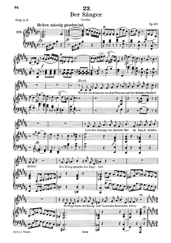 Der S auml nger D.149 (Gesang mittel + Klavier) (Klavier  Gesang mittel) von Franz Schubert