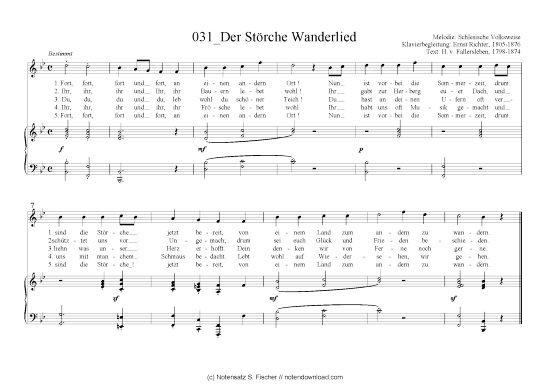 Der St rche Wanderlied (Klavier + Gesang) (Klavier  Gesang) von Schlesische Volksweise