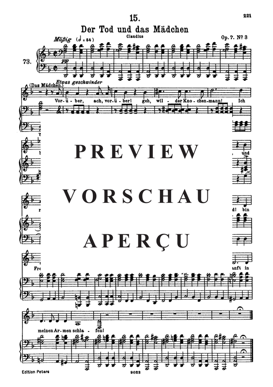 Der Tod und das M auml dchen D.774 (Gesang hoch + Klavier) (Klavier  Gesang hoch) von Franz Schubert