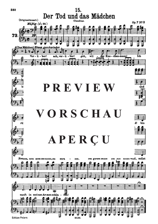 Der Tod und das M auml dchen D.774 (Gesang tief + Klavier) (Klavier  Gesang tief) von Franz Schubert