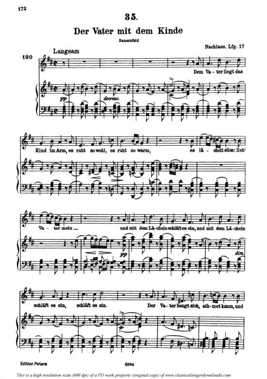 Der Vater mit dem Kinde D.906 (Gesang hoch + Klavier) (Klavier  Gesang hoch) von Franz Schubert