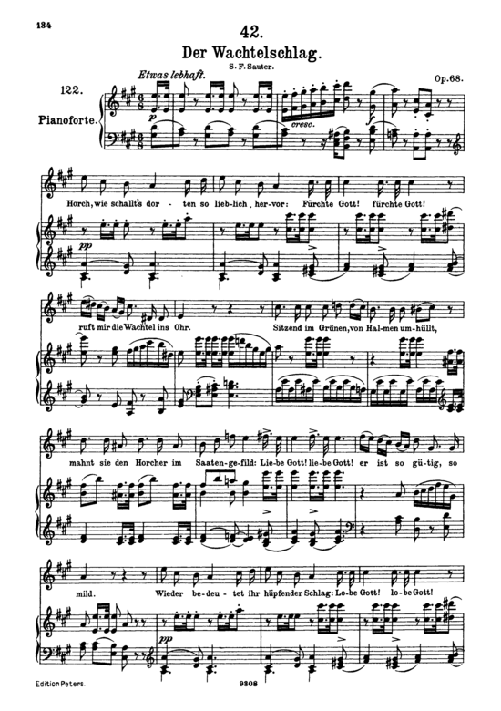 Der Wachtelschlag D.742 (Gesang hoch + Klavier) (Klavier  Gesang hoch) von Franz Schubert