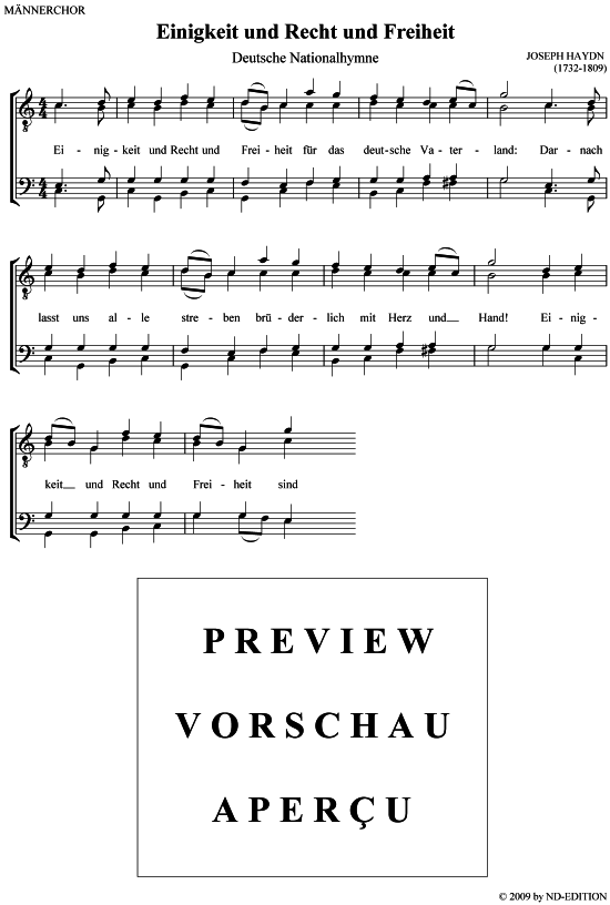 Deutsche Nationalhymne (M nnerchor) (M nnerchor) von Joseph Haydn