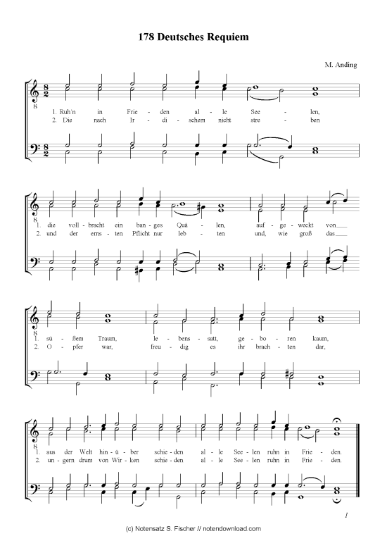 Deutsches Requiem (M nnerchor) (M nnerchor) von M. Anding 