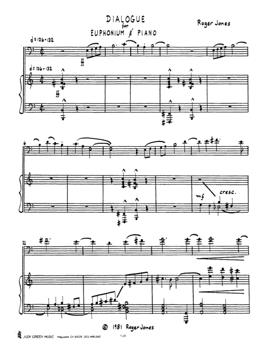 Dialogue (Euphonium + Klavier) (Klavier  Euphonium) von Roger Jones