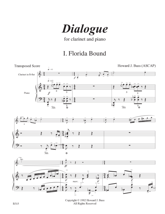 Dialogue (Klarinette und Klavier) (Klavier  Klarinette) von Howard J. Buss