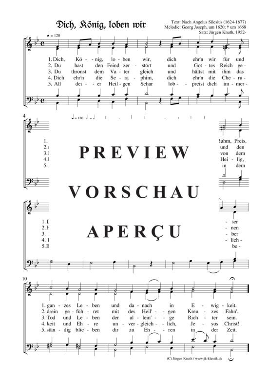 Dich K nig loben wir (Gemischter Chor) (Gemischter Chor) von Georg Joseph