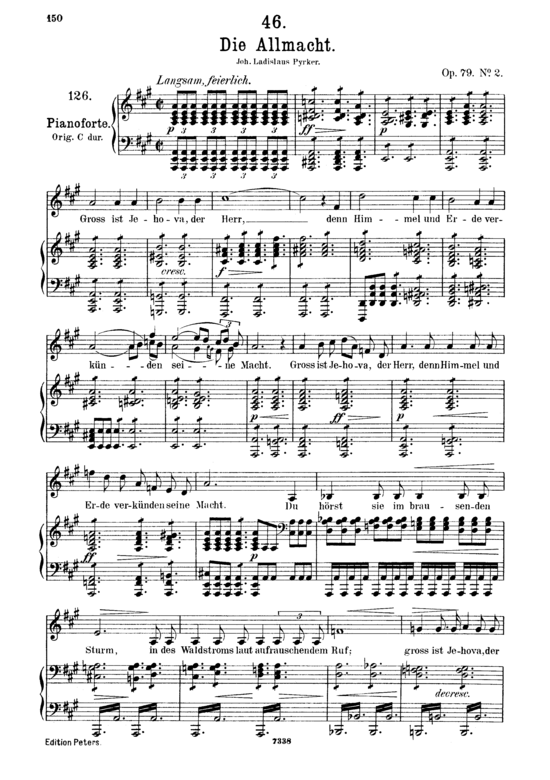 Die Allmacht D.852 (Gesang mittel + Klavier) (Klavier  Gesang mittel) von Franz Schubert