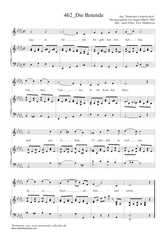 Die Betende (Klavier + Gesang) (Klavier  Gesang) von Carl Friedrich Zelter