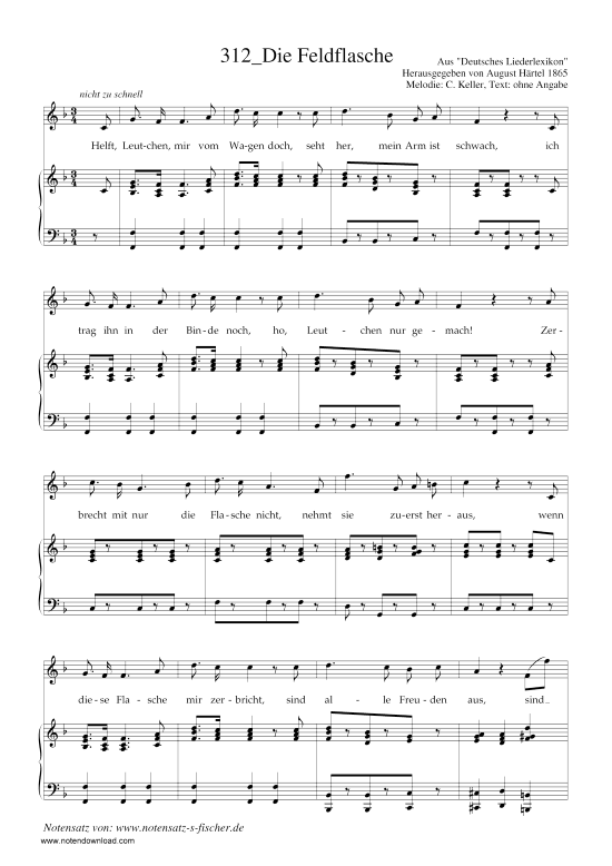Die Feldflasche (Klavier + Gesang) (Klavier  Gesang) von C. Keller