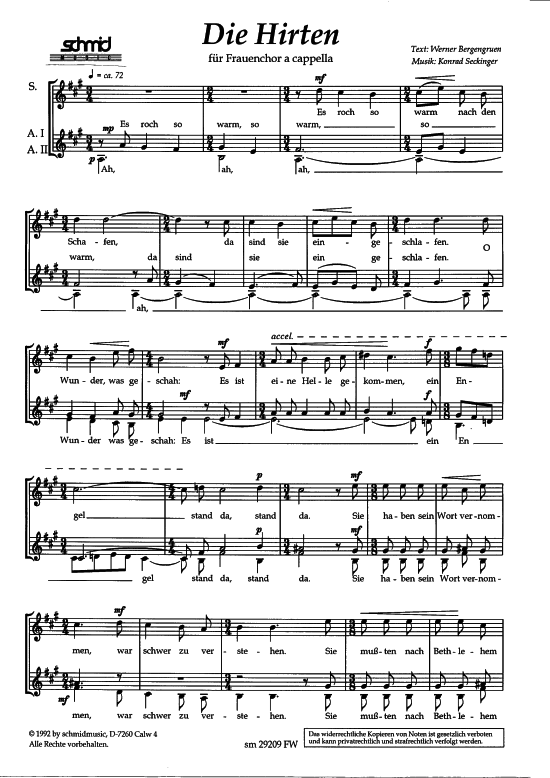 Die Hirten (Frauenchor) (Frauenchor) von Konrad Seckinger