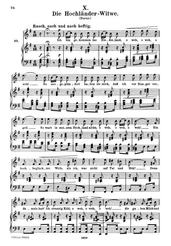 Die Hochl auml nder-Witwe Op.25 No.10 (Gesang hoch + Klavier) (Klavier  Gesang hoch) von Robert Schumann