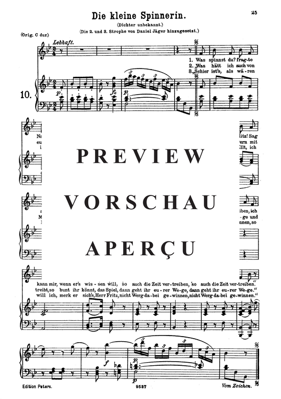 Die kleine Spinnerin K. 531 (Gesang mittel + Klavier) (Klavier  Gesang mittel) von Wolfgang Amadeus Mozart