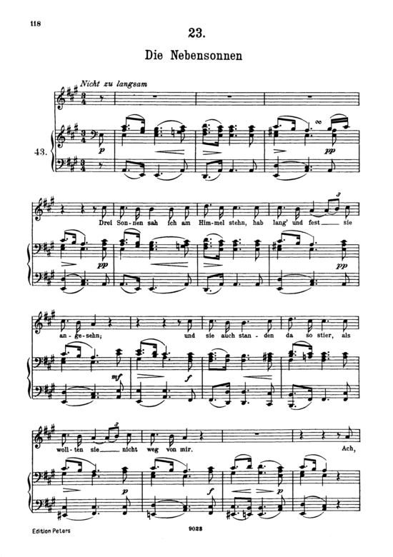 Die Nebensonnen D.911-23 (Winterreise) (Gesang hoch + Klavier) (Klavier  Gesang hoch) von Franz Schubert