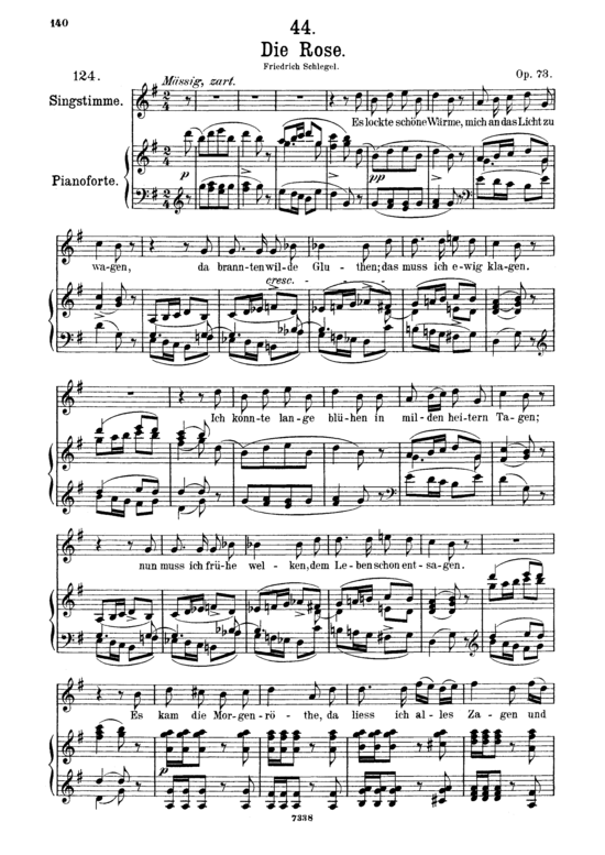Die Rose D.745 (Gesang mittel + Klavier) (Klavier  Gesang mittel) von Franz Schubert