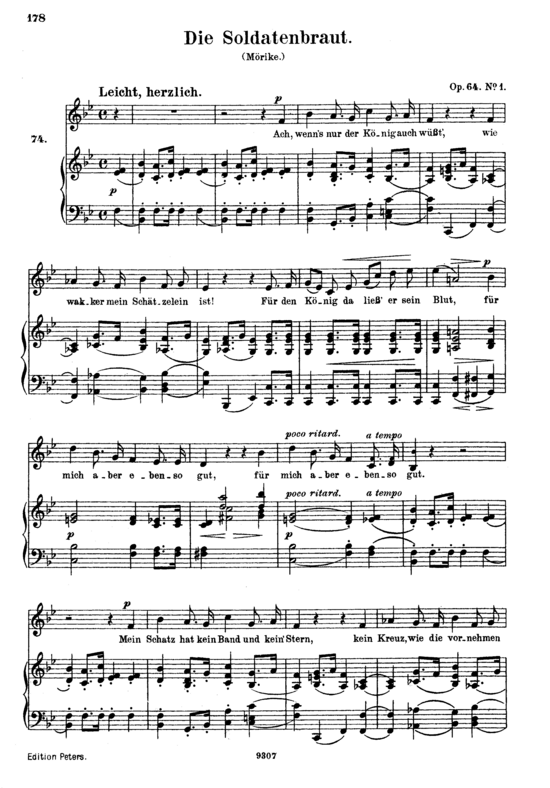 Die Soldatenbraut Op.64 No.3 (Gesang hoch + Klavier) (Klavier  Gesang hoch) von Robert Schumann