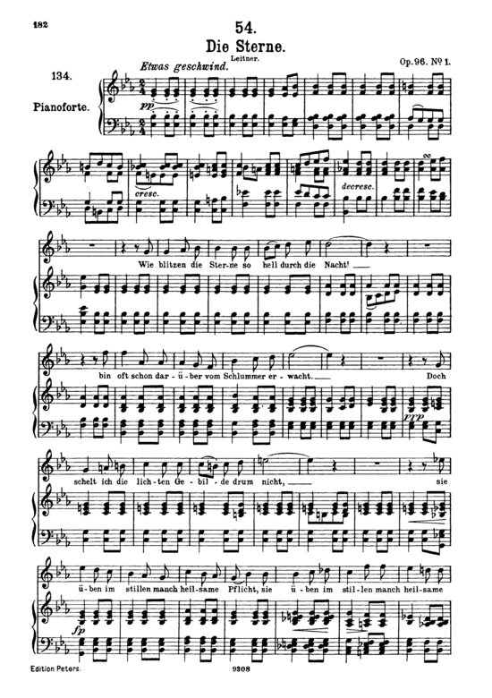 Die Sterne D.939 (Gesang hoch + Klavier) (Klavier  Gesang hoch) von Franz Schubert