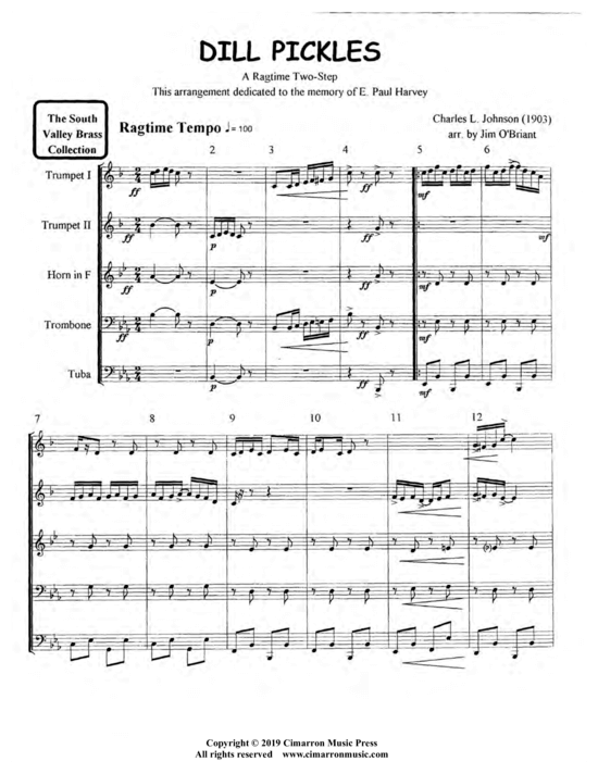 Dill Pickles Rag (Blechbl auml ser Quintett) (Quintett (Blech Brass)) von Charles Johnson