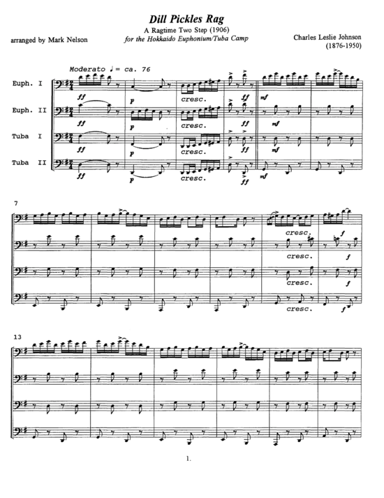 Dill Pickles Rag (Tuba Quartett EETT) (Quartett (Tuba)) von Charles Johnson