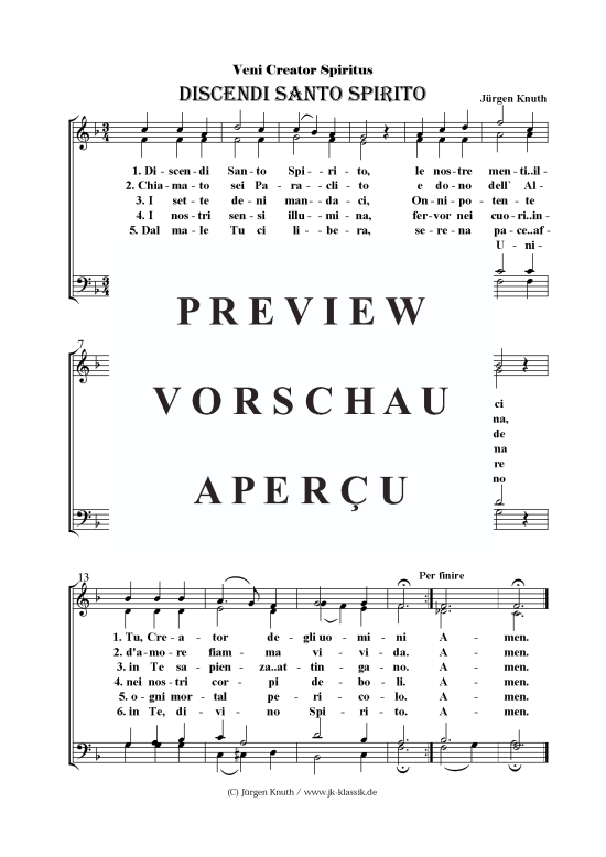 Discendi santo spirito (Gemischter Chor) (Gemischter Chor) von J rgen Knuth 1952