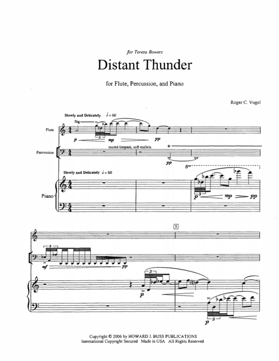 Distant Thunder (Fl te 1 Schlagzeug und Klavier) (Trio (Klavier  2 St.)) von Roger C. Vogel