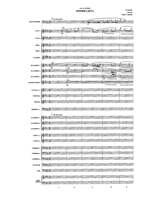 Dondie Lieta (Blasorchester + Euphonium Solo) (Blasorchester) von Giaccomo Puccini