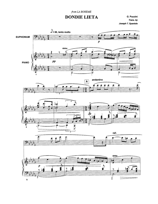 Dondie Lieta (Euphonium + Klavier) (Klavier  Euphonium) von Giaccomo Puccini