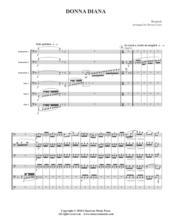 Donna Diana (Tuba Ensemble EEETTT) (Ensemble (Tuba)) von Emil von Reznicek