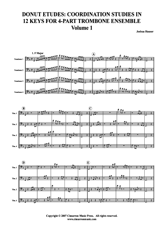 Donut Etudes Vol 1 (Posaunen-Quartett) (Quartett (Posaune)) von Joshua Hauser