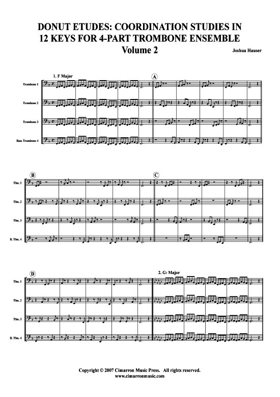 Donut Etudes Vol 2 (Posaunen-Quartett) (Quartett (Posaune)) von Joshua Hauser