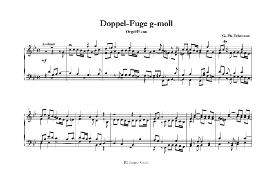 Doppel-Fuge (Klavier Solo) (Klavier Solo) von G.-Ph. Telemann