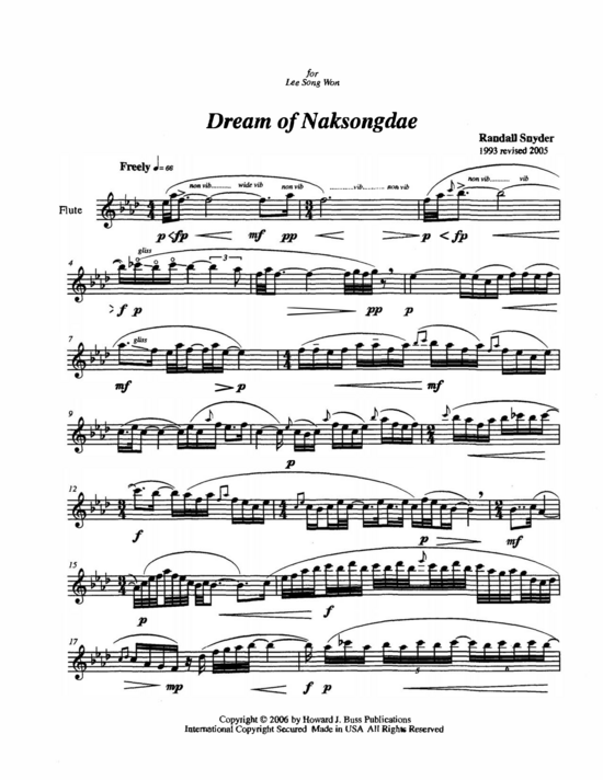 Dream of Naksongdae (Fl te Solo) (Querfl te) von Randall Snyder