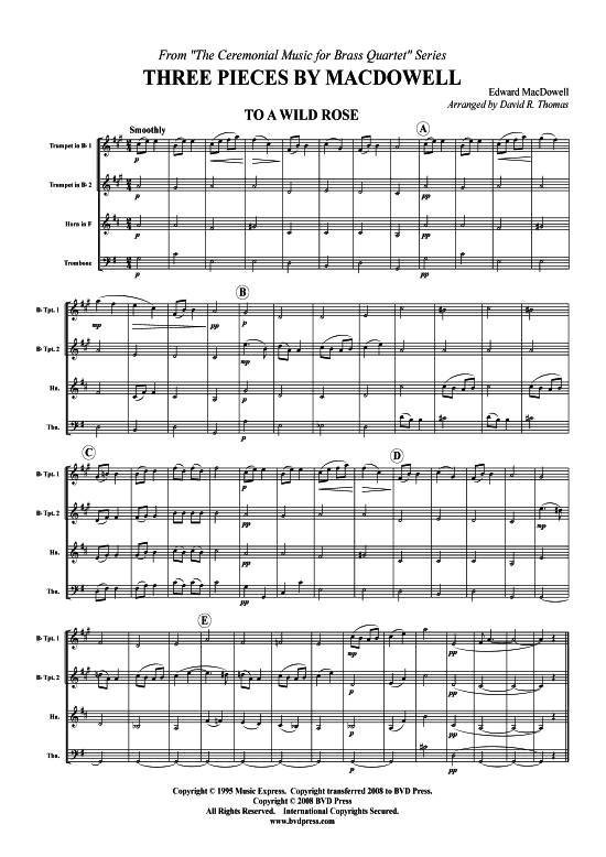 Drei MacDowell St cke (2xTromp in B Horn in F (Pos) Pos) (Quartett (Blech Brass)) von Edward MacDowell