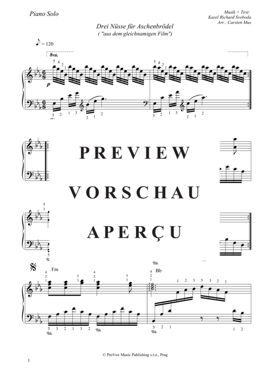 Drei N sse f r Aschenbr del (Vers. 4 in Eb - Dur) (Klavier Solo) (Klavier Solo) von Richard Karel Svoboda