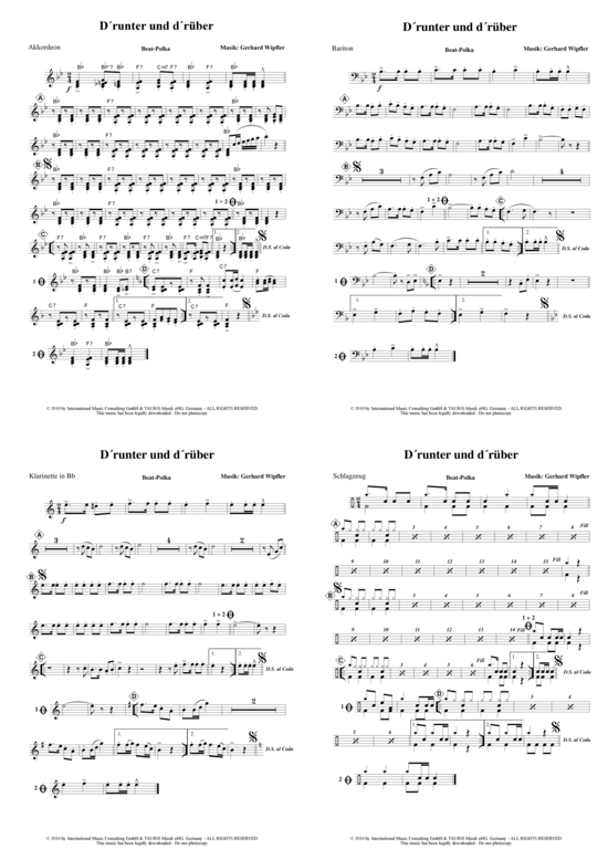 Drunter und Dr uuml ber (Combo + 4 Horns) (Combo Band (mit 2 Bl ser)) von Hofbr auml uhaus-Band