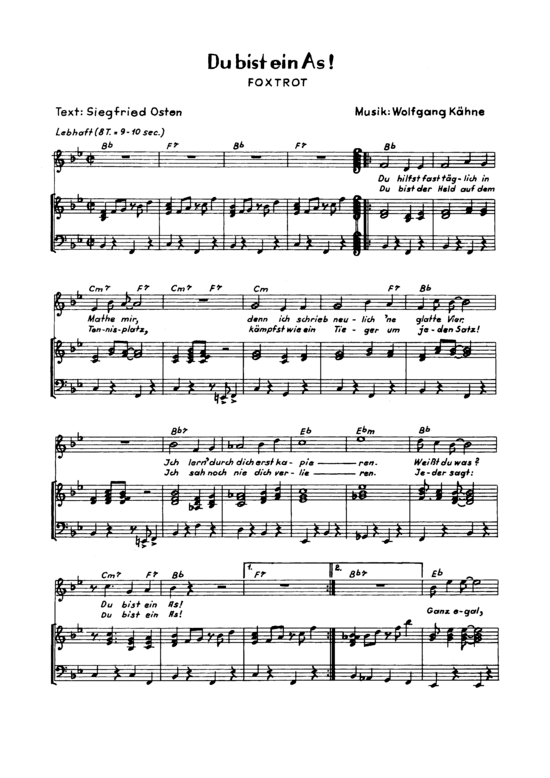 Du bist ein As (Klavier + Gesang) (Klavier Gesang  Gitarre) von Ruth Brandin amp Kolibris 