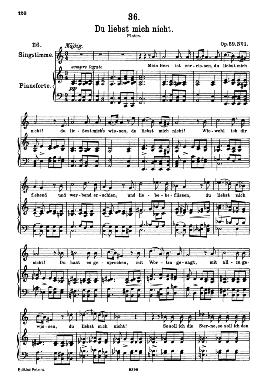 Du liebst mich nicht D.193 (Gesang hoch + Klavier) (Klavier  Gesang hoch) von Franz Schubert