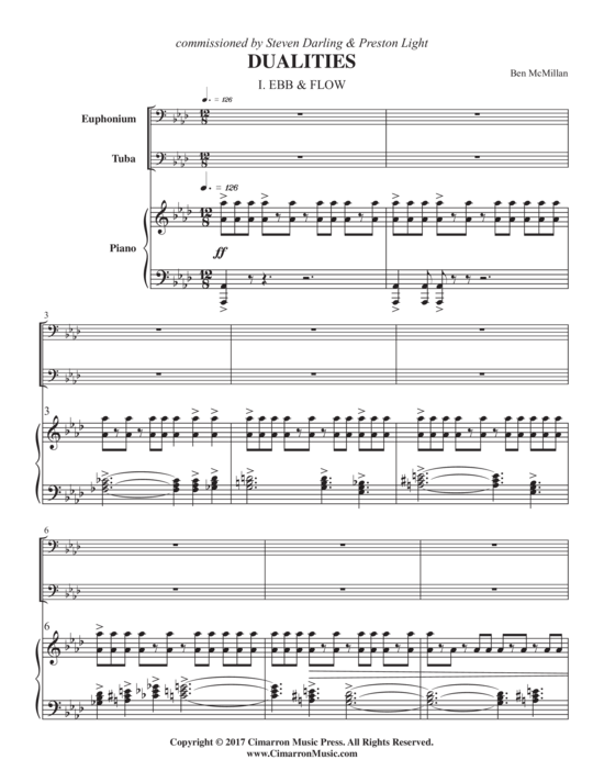 Dualities (Euphonium Tuba + Klavier) (Trio (Klavier  2 St.)) von Ben Mcmillan