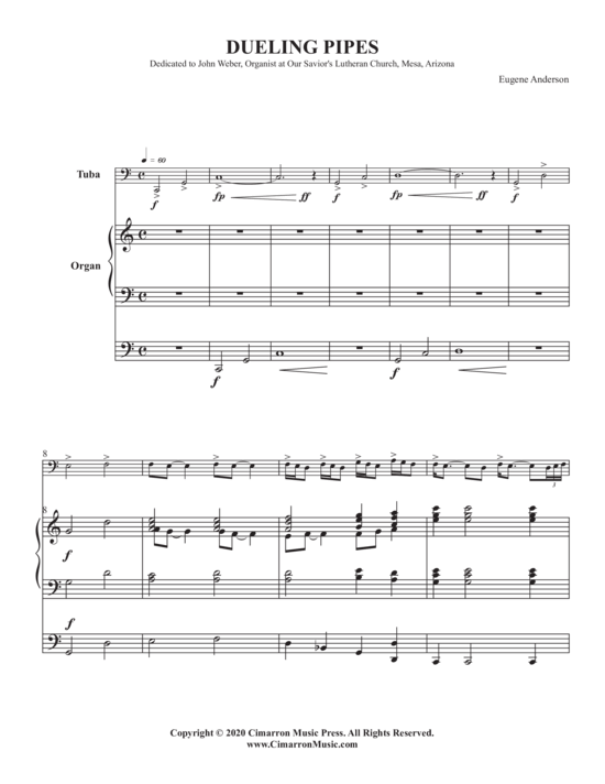 Dueling Pipes (Tuba + Orgel Klavier) (Orgel  Tuba) von Eugene Anderson