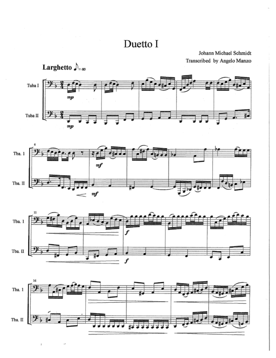 Duetto I (Tuba Duett) (Duett (Tuba)) von Johann Schmidt