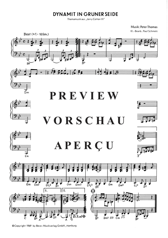 Dynamit in Gr uuml ner Seide (Klavier Solo) (Klavier Solo) von Titelmusik aus Jerry Cotton VI (Film) (1965)