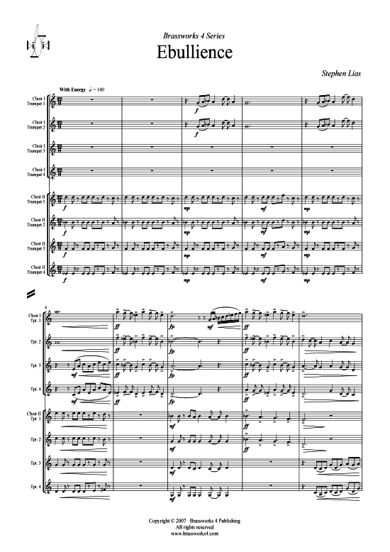 Ebullience (Trompeten Ensemble) (Ensemble (Blechbl ser)) von Stephen Lias