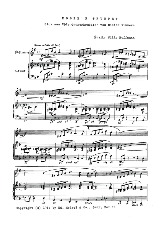 Eddie acute s Trumpet (Klavier + Gesang) (Klavier Gesang  Gitarre) von Paul Kuhn 