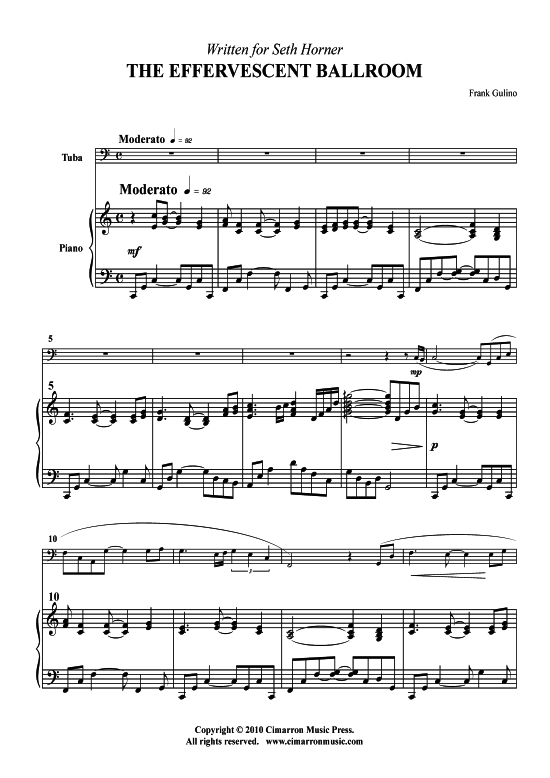 Effervescent Ballroom The (Tuba + Klavier) (Klavier  Tuba) von Frank Gulino