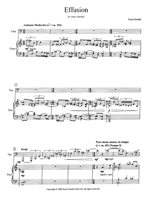 Effusion (Tuba + Klavier) (Klavier  Tuba) von Scott Gendel