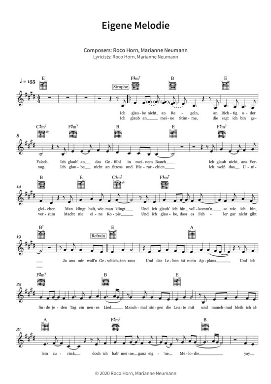 Eigene Melodie (Gesang + Akkorde) (Gesang  Akkorde) von Berge