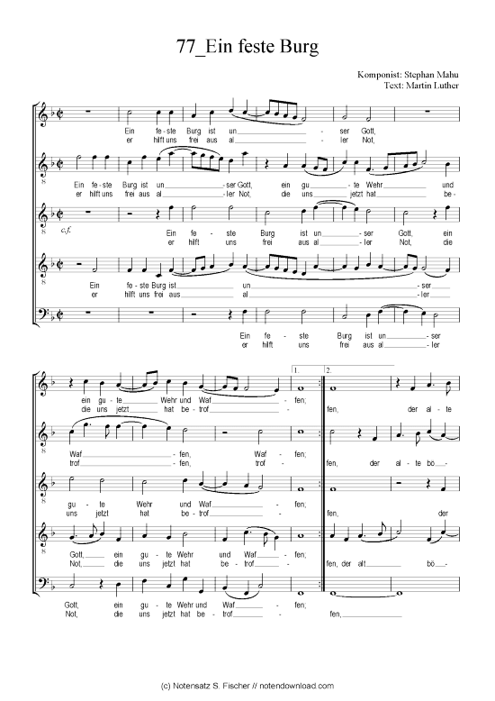 Ein feste Burg (Gemischter Chor) (Gemischter Chor) von Stephan Mahu  Martin Luther