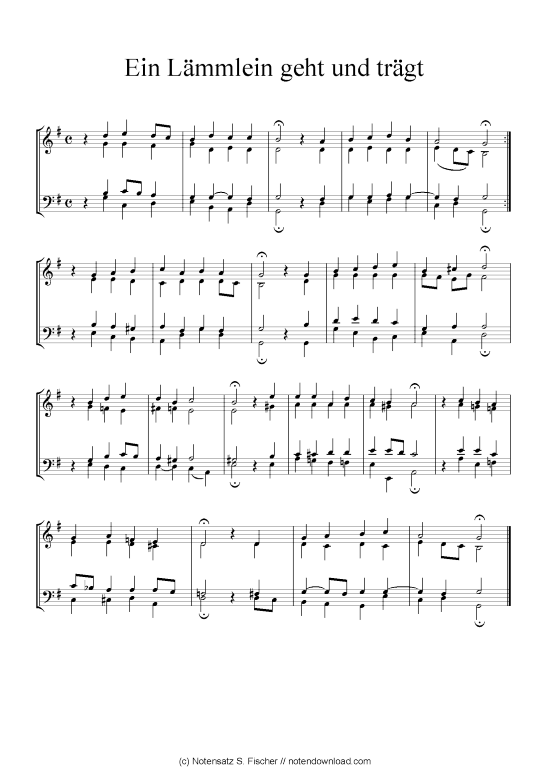 Ein L mmlein geht und tr gt (Klavier Solo) (Klavier Solo) von Johann Ch. G. Stade (Hrsgb.) 1830