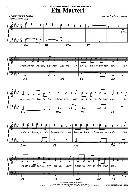 Ein Marterl (Klavier + Gesang) (Klavier Gesang  Gitarre) von Vincent und Fernando